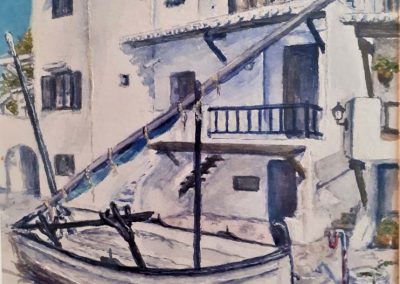 Joyce Carpenter - Barco en Binibeca, Menorca - Watercolour
