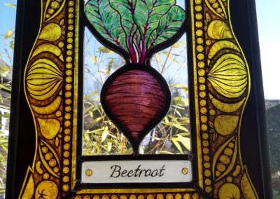 Mary Corkery - Beetroot - Not for sale - Traditional kiln fired stained glass panel – 21cm x 29cm