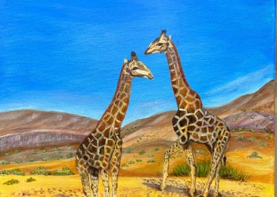 Jash Ghata-Aura - On Safari in Namibia  - Acrylic (canvas)  - 41cm  x 51cm  - £75