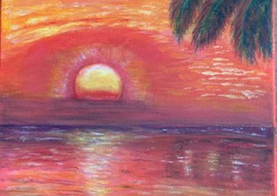 Jash Ghata-Aura - Tropical Sunset - Acrylic (canvas) - 30.5cm x 30.5cm  - £45 