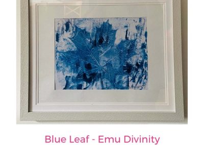 Benita Ambrose - Blue Leaf - Emu Divinity - Framed Acrylic - £50