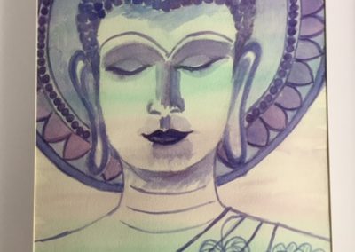 Buddha Serenity - By Manjit Kaur Panesar - Framed Watercolour 43cmx53cm £70