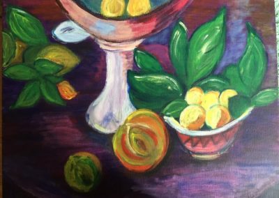 Fruit Bowl Canvas - By Manjit Kaur Panesar - Acrylics 51cmx41cm £50