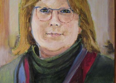 Deanna, research worker into leprosy - By Judith Cook - Oil on board, 45cmx30cm, NFS