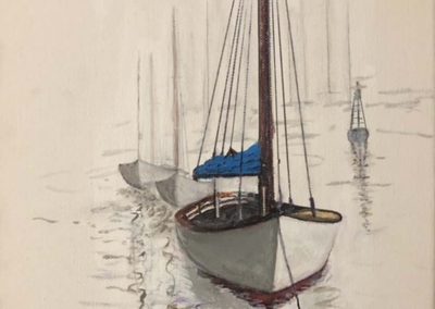 Sailing - By Sylvia Sawyer - acrylic and pen