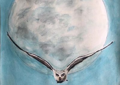 The Owl - By Sylvia Sawyer - Acrylic and Pen