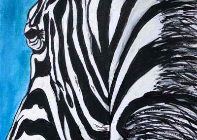 Zebra - By Sylvia Sawyer - acrylic and pen
